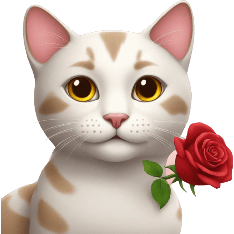 Cat with rose emoji