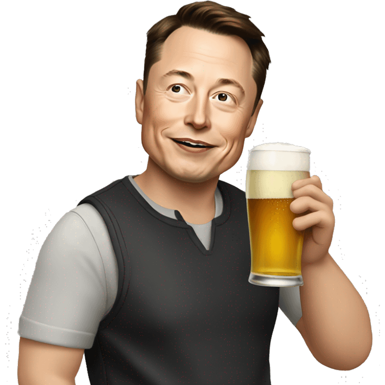 Elon Musk drinking Beer emoji