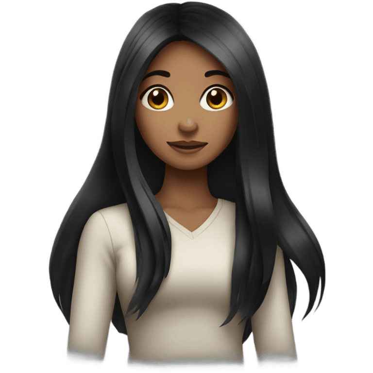 girl with long black hair  emoji