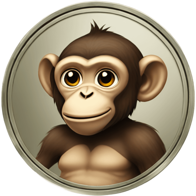 Monkey on a coin emoji