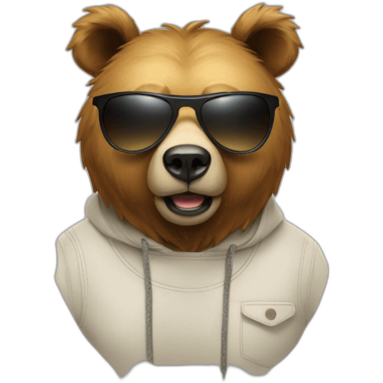 Face of a bear with fashion sunglasses emoji