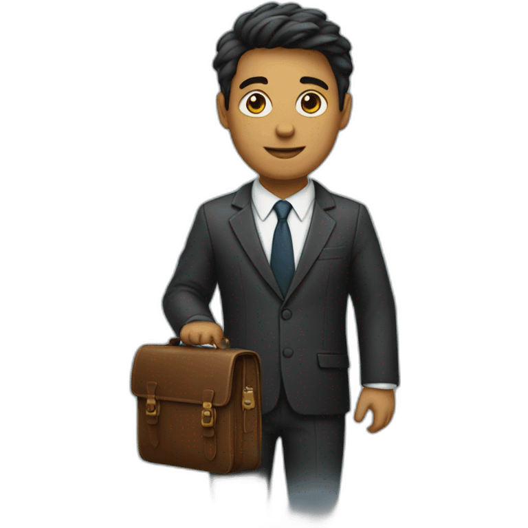 student in a suit and a briefcase emoji