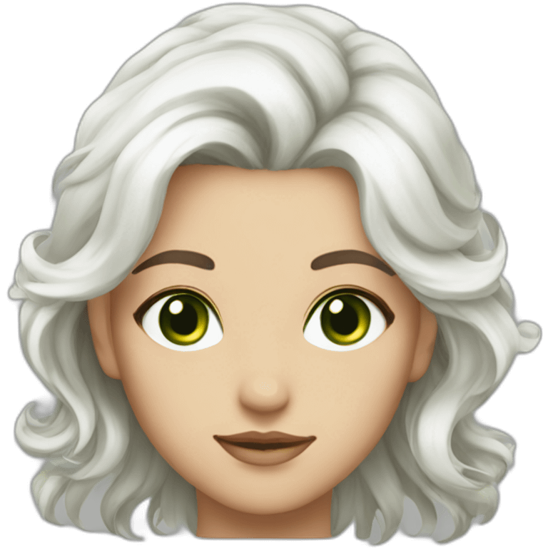 prinkipissa-white hair-brown-green eyes emoji