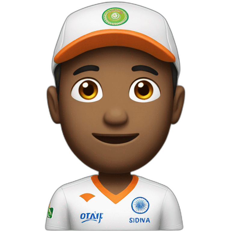 guy with indian cricket team cap emoji