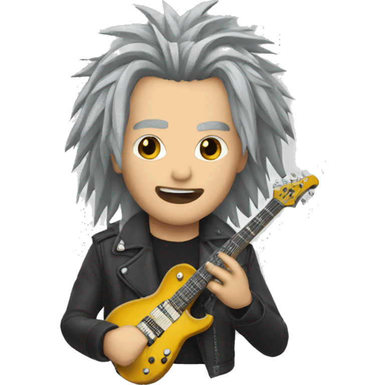 Headbanger guitar grey hair long emoji