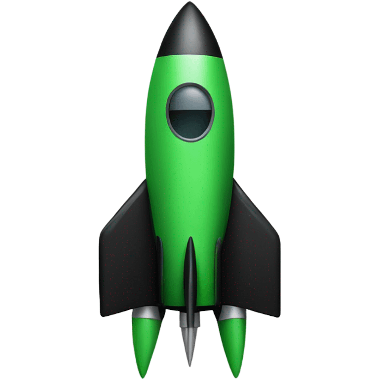 green and black rocket ship emoji