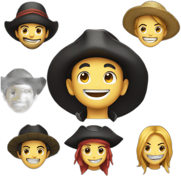 smiling straw hat pirates group emoji