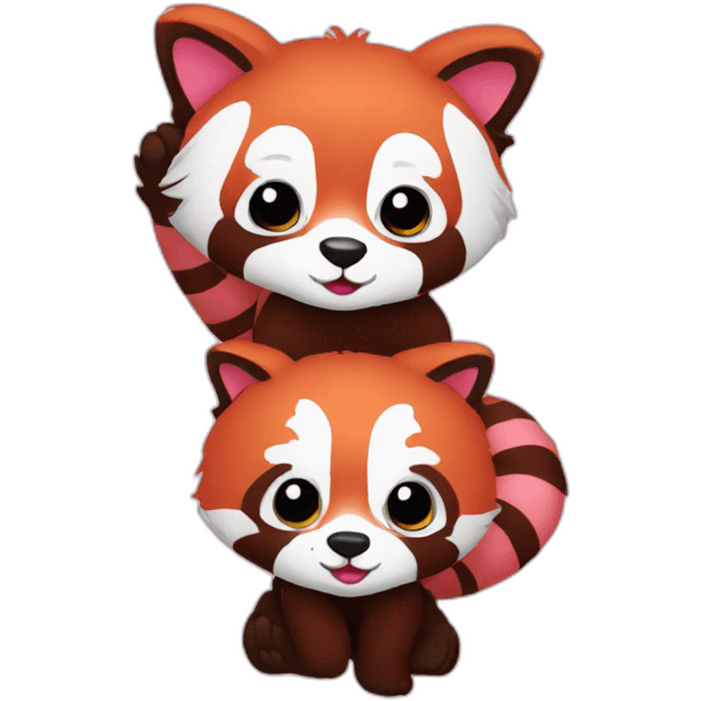 Red panda pink emoji