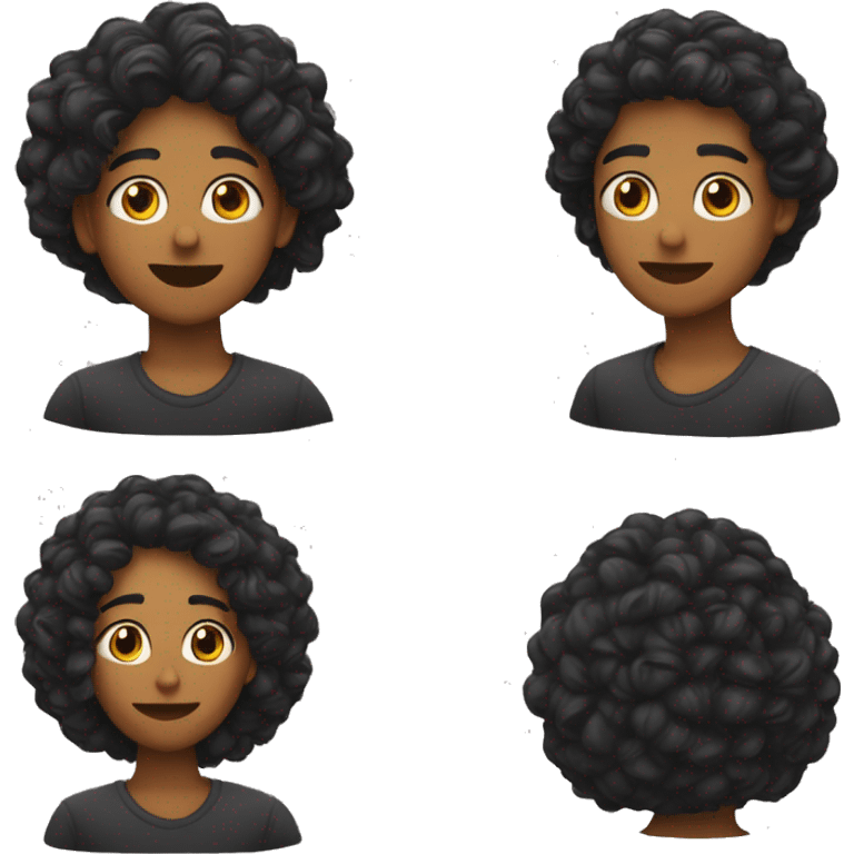 Jovem cabelo curto e cacheado  emoji