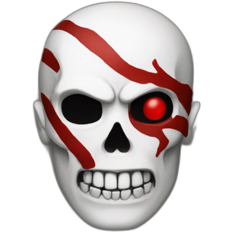 Kratos red mark on a skull Samsung style emoji