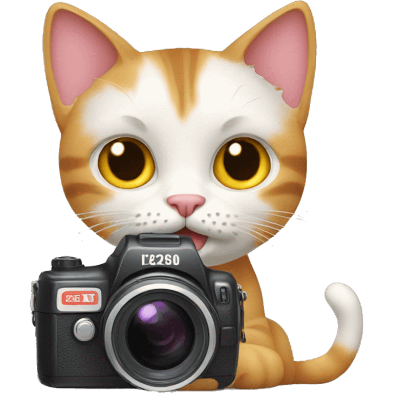  a cat with a video camera in his paw emoji