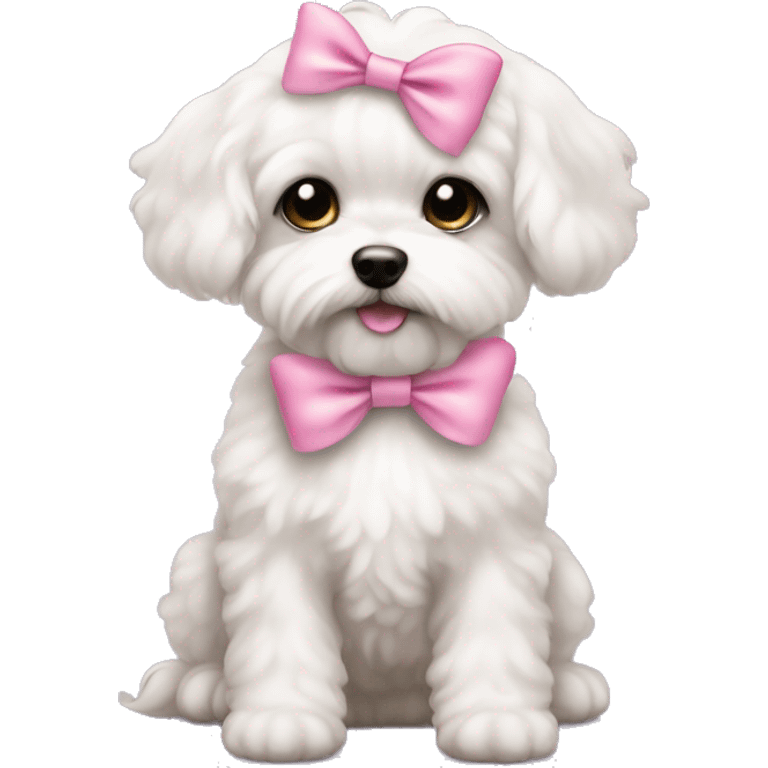 Schichon puppy pink bow emoji