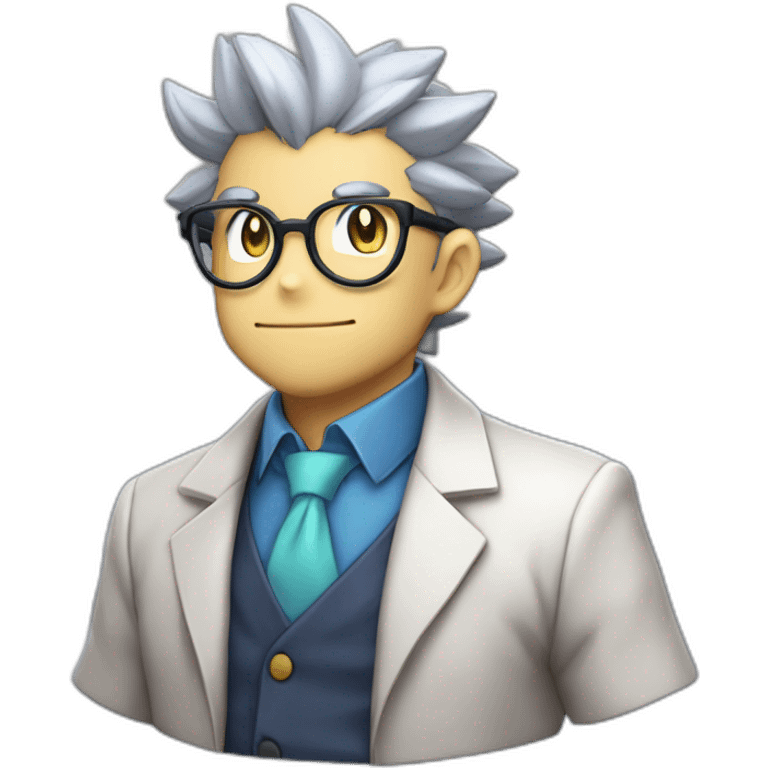 pokemon professor oak anime global trade station badge pokeball emoji