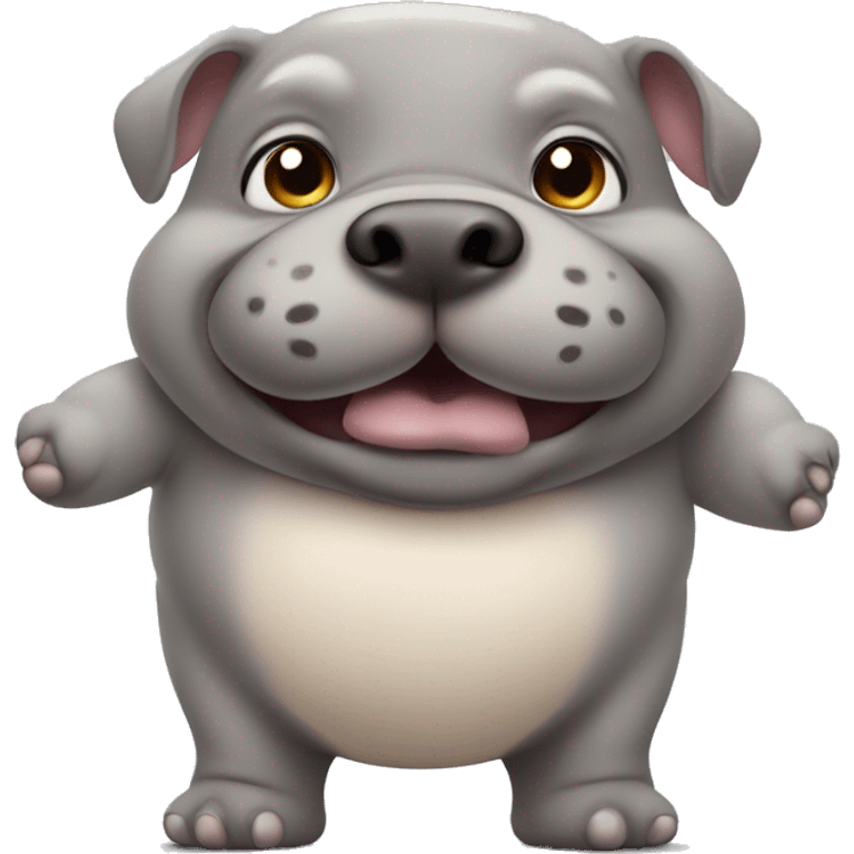 chubby dog hippo with a belly emoji