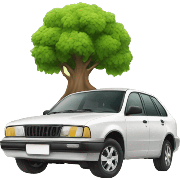 Car with trees on it  emoji