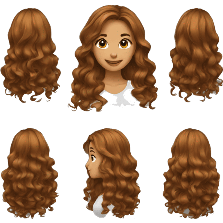 brown long wavy hair emoji