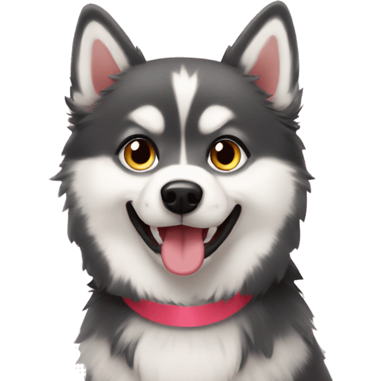 pomsky dog birthday party emoji