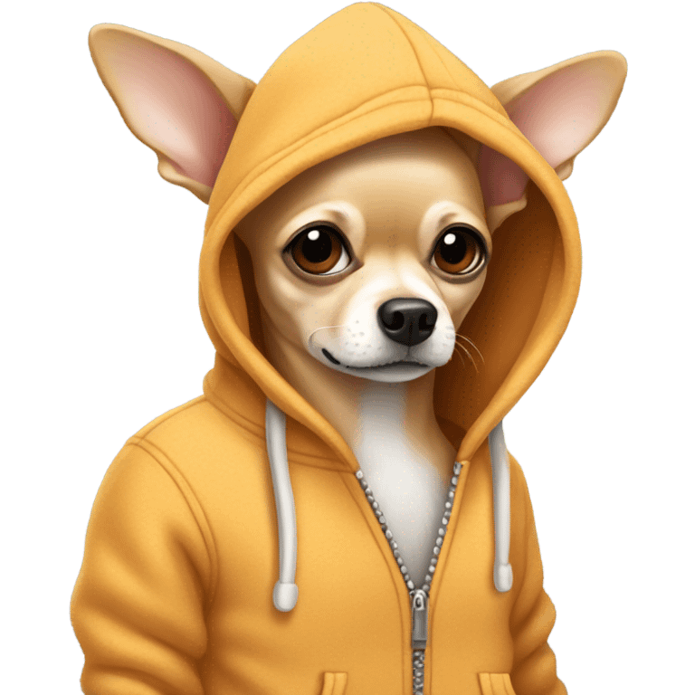 Chihuahua wearing hoodie￼ emoji