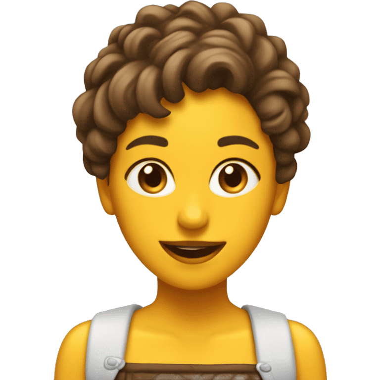 Chica con pelo liso cafe emoji