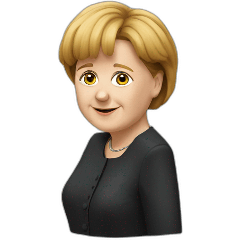 Angela merkel with a Vorgärten emoji