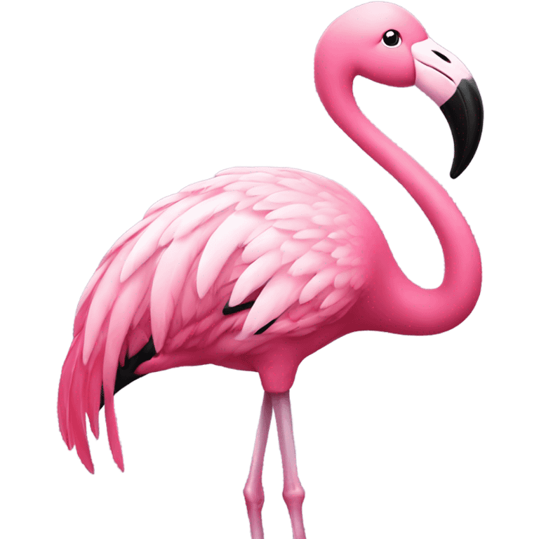 Bubbly flamingo emoji