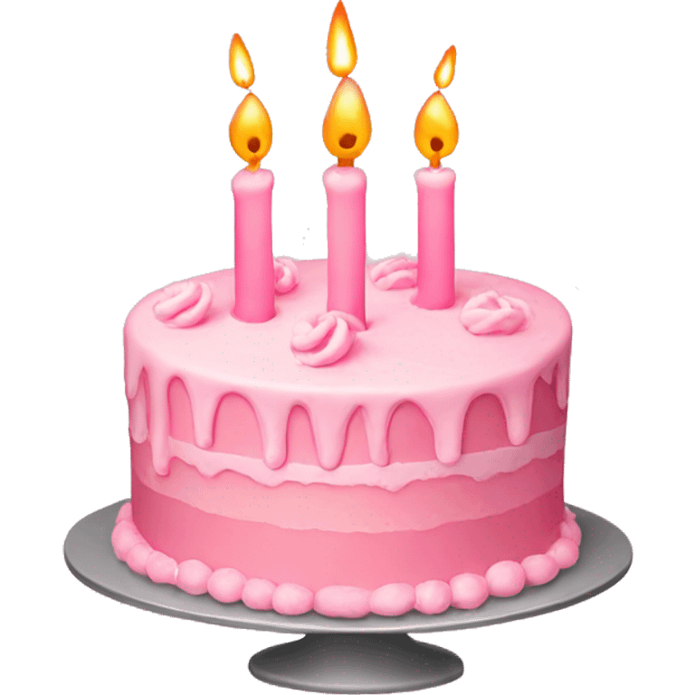 Light pink cake with candles  emoji