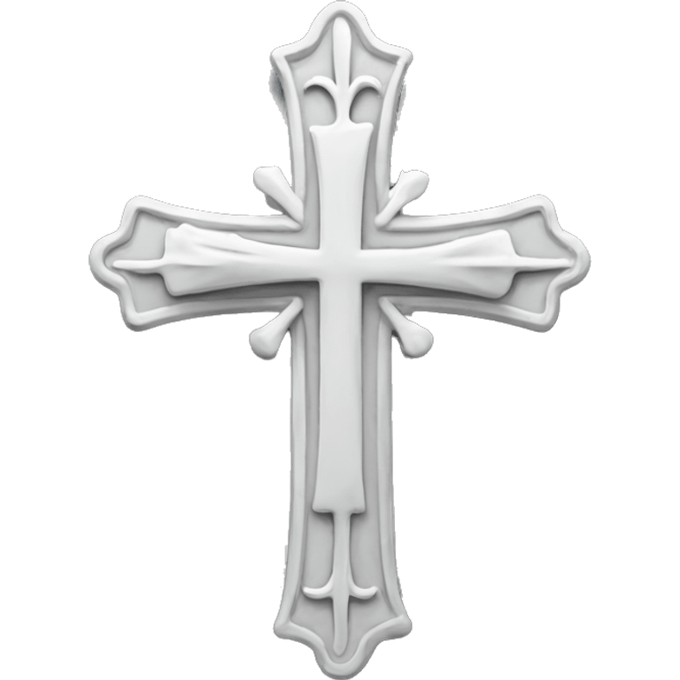 White cross, gothic, detailed emoji