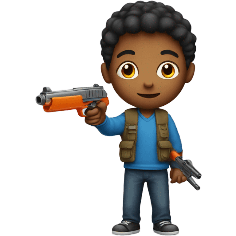 Kid holding a toy gun emoji