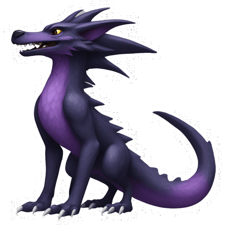 Black and purple nargacuga-sergal full body emoji