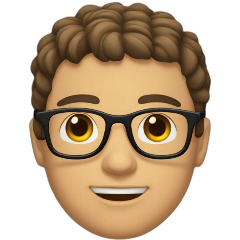 Carlos, canas, gafas, joven,  emoji