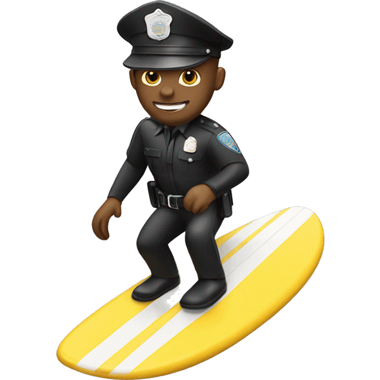 Cop riding a surf board emoji