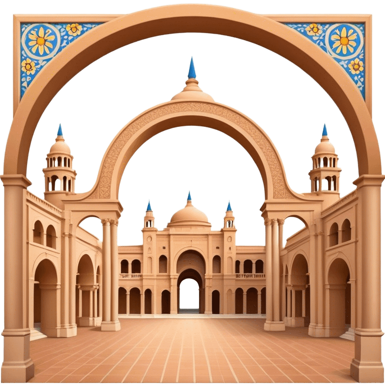 Plaza de España Landmark Emoji – Featuring its semicircular palace, grand arches, and decorative tilework. emoji