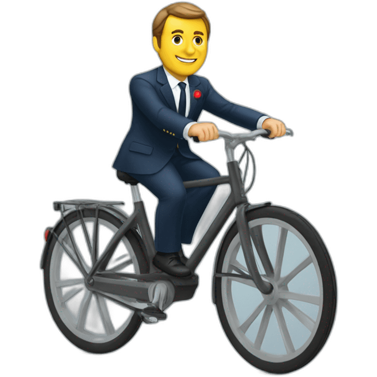 Macron sur un vélo emoji