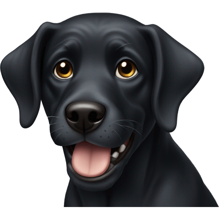 Black dog with underbite emoji