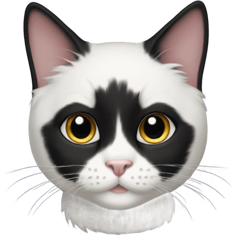 female tuxedo cat with long hair emoji