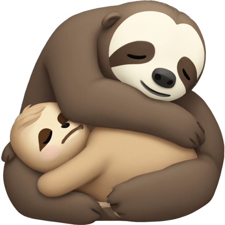 A sloth sleeping with a bear emoji