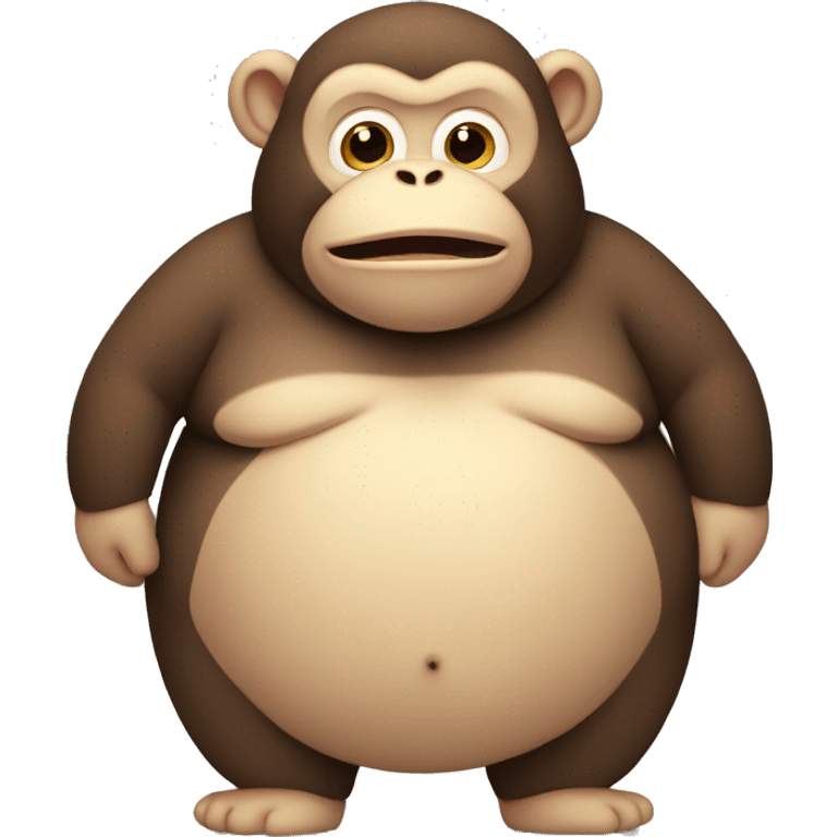 chubby monkey  with a belly emoji