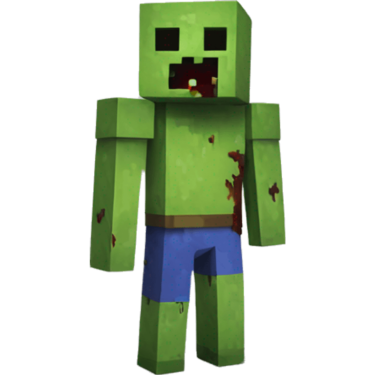 Zombie playing Minecraft emoji