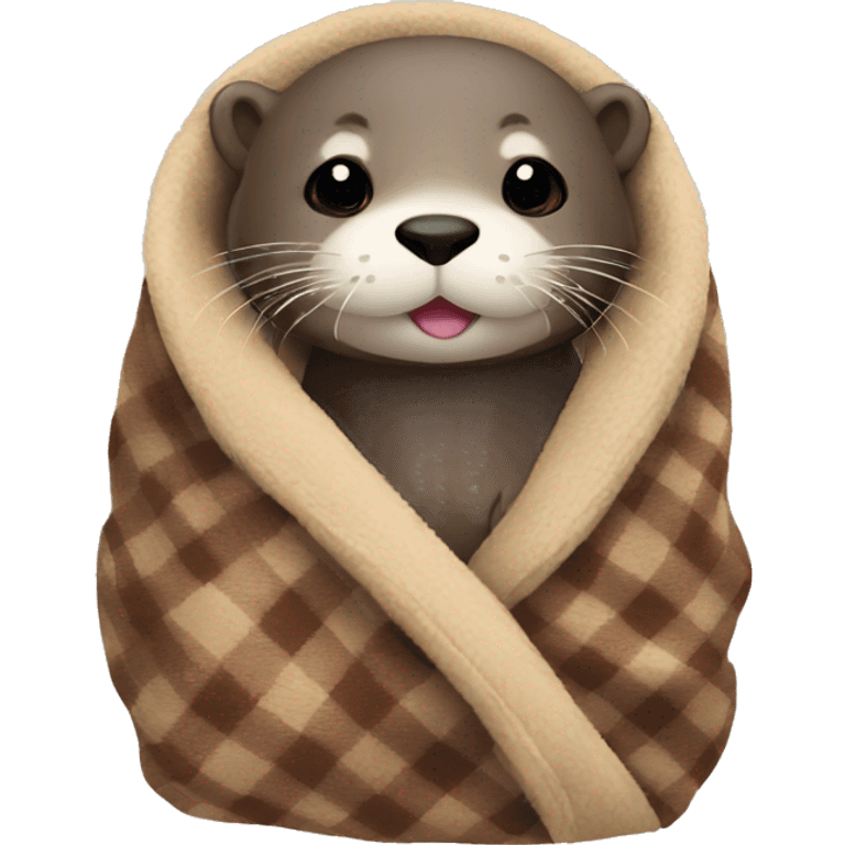 otter cozy in blanket emoji