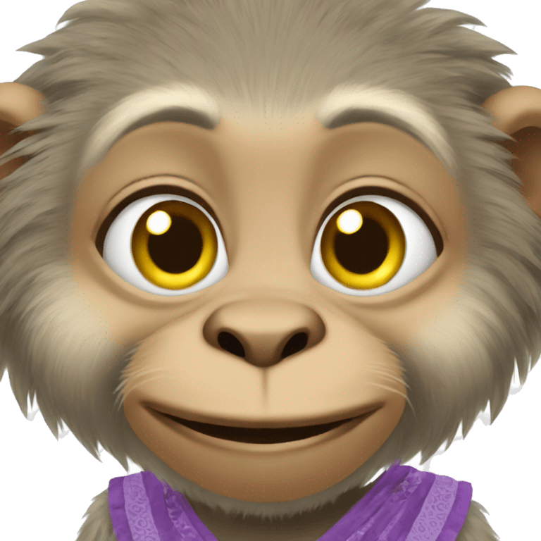 macaque wearing a dress emoji