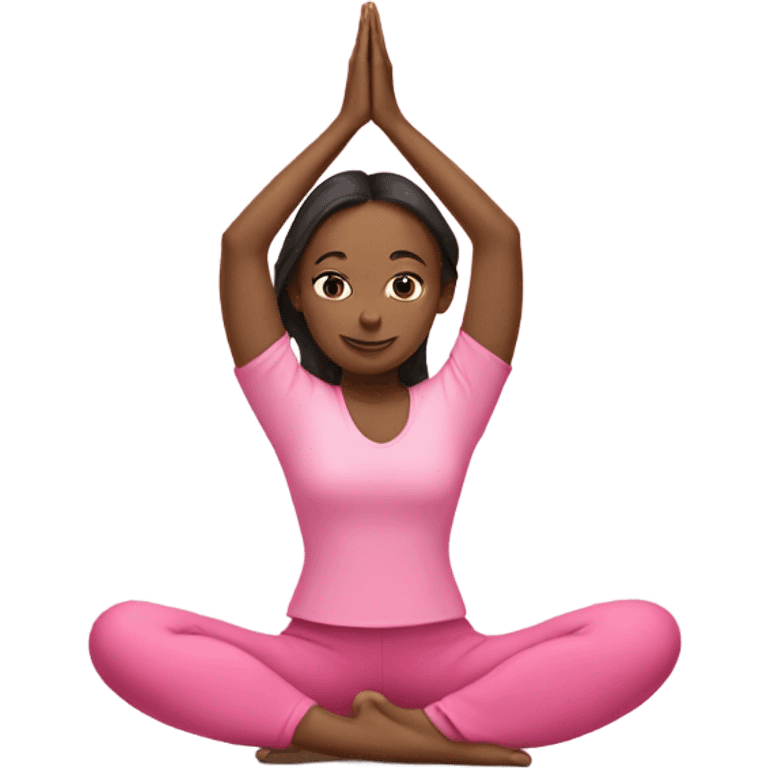 Girl in a pink suit yoga emoji