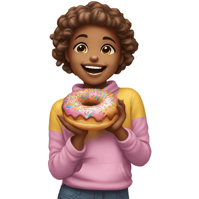 Sugar high little girl donut emoji