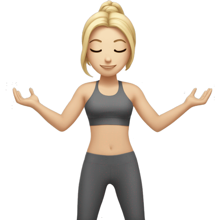 yoga pose hands together white girl emoji