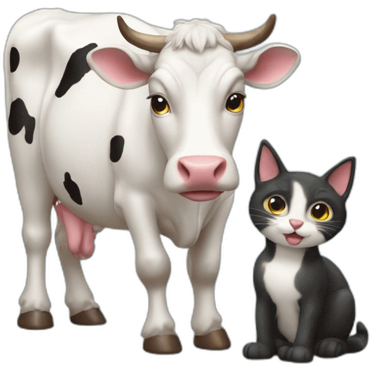 Cow and a cat emoji