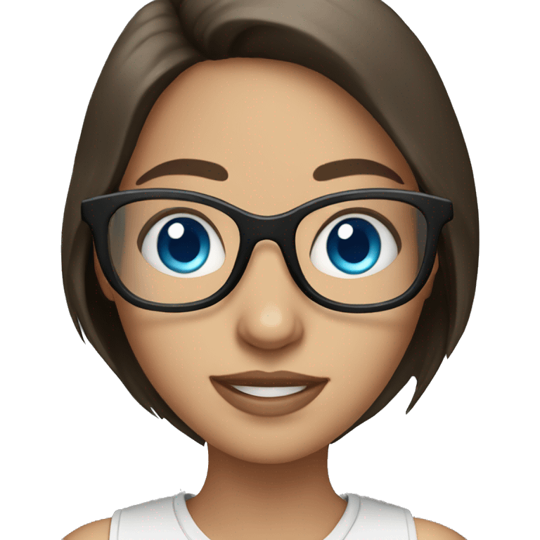 Brunette girl with Blue Eyes in glasses  emoji