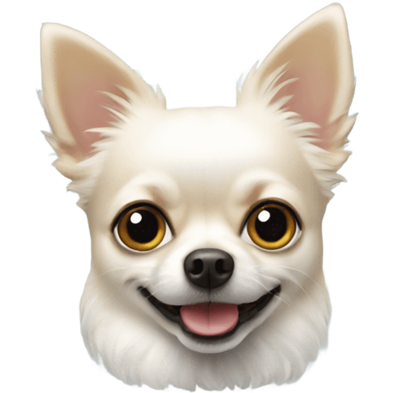 White chihuahua Pomeranian dog emoji