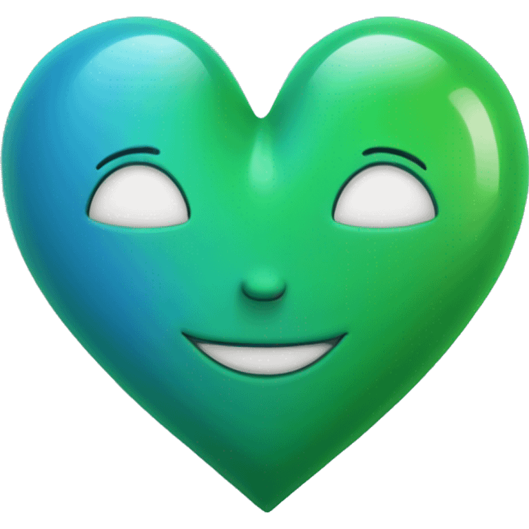 Green heart with blue accents emoji