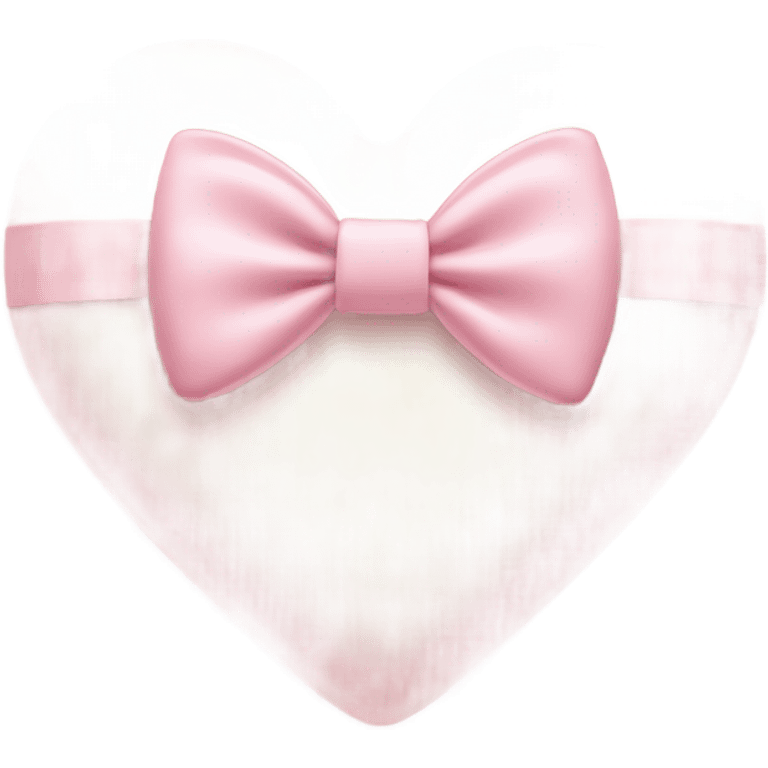 Pastel pink heart with white bow emoji