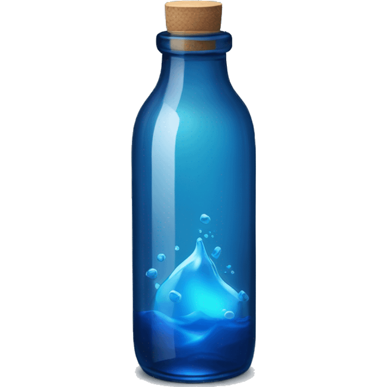 magic glass bottle dark blue water emoji