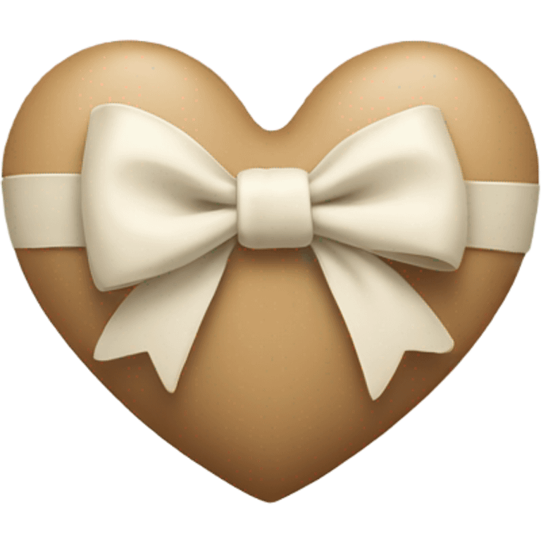 white heart with beige bow emoji